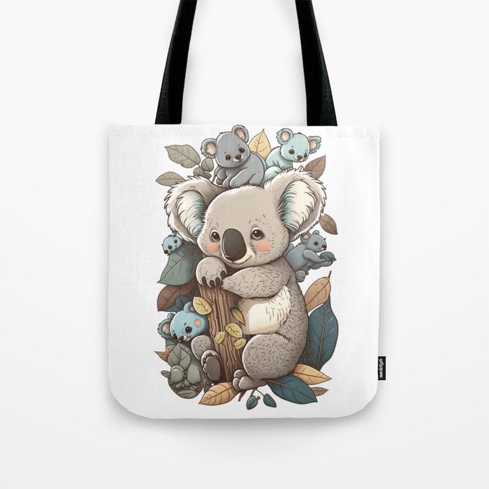 Cute Koala Bear Mom Or Dad Baby Koala Cartoon Tote Bag