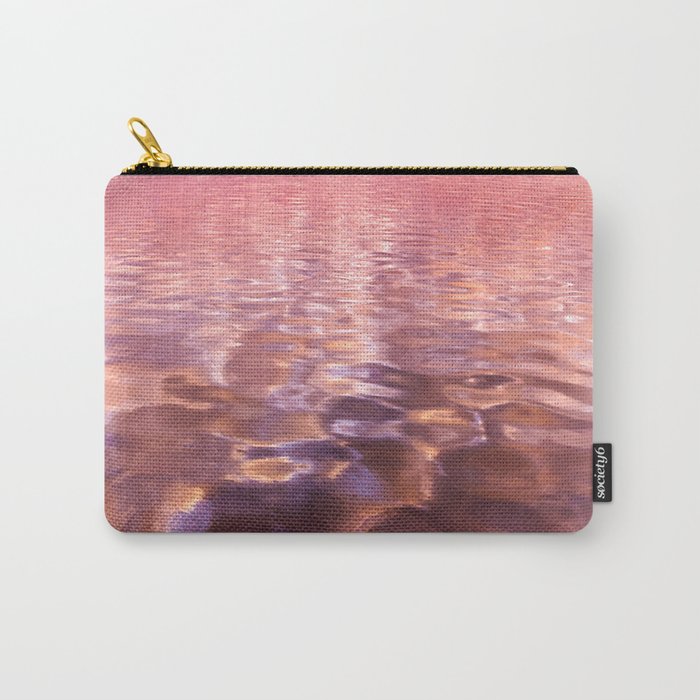 Rose Pink Ocean Water Carry-All Pouch
