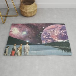 Earthrising Rug | Space, Surrealism, Typography, Earth, Collageart, Curated, Vintage, Landscape, Collage, Karenlynch 