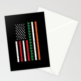 American Flag Irish Shamrock Saint Patrick's Day Stationery Card