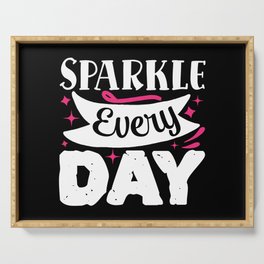 Sparkle Every Day Pretty Beauty Makeup Quote Serving Tray