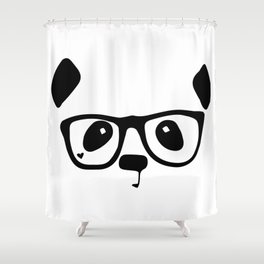 Hipster Nerd Panda Shower Curtain