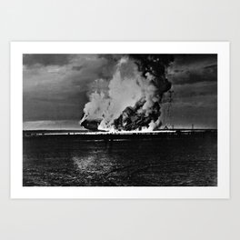 Zeppelin Explosion - Hindenburg Disaster - 1937 Art Print