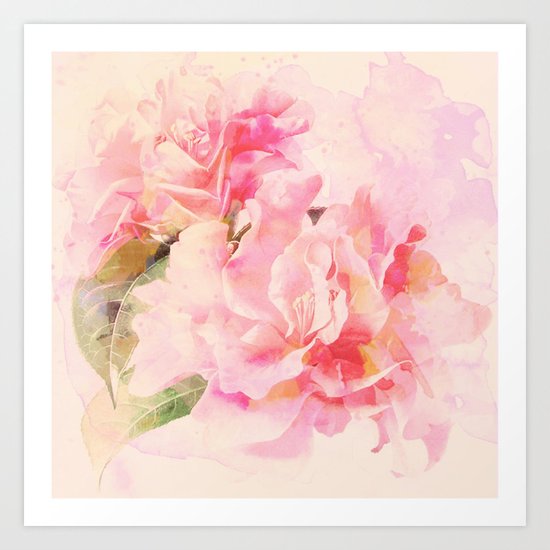 douces fleurs roses Art Print