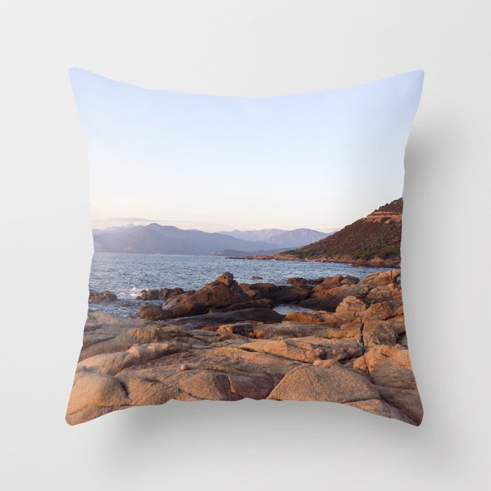 Sunrise in Corsica Throw Pillow