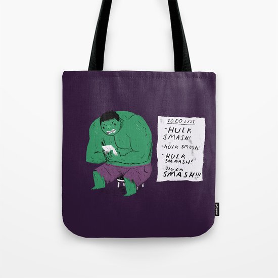 Hulk to do list. Tote Bag