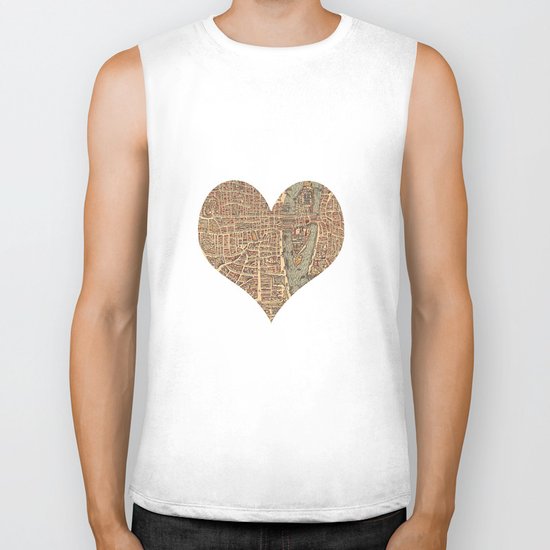 heart map 4 Biker Tank