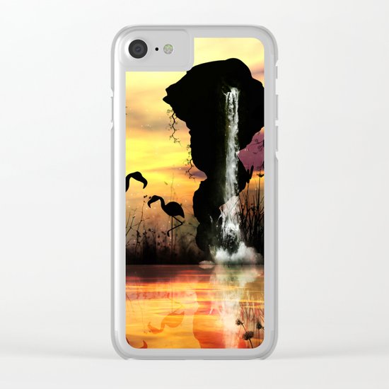 Flamingo Clear iPhone Case