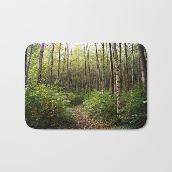 trail in the woods Bath Mat