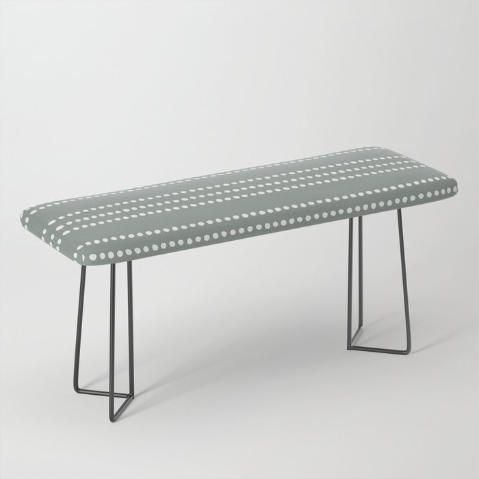 Sage Ethnic Spotted Striped Bench