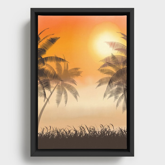 Palm trees Framed Canvas