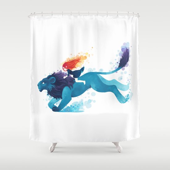 Lion Rider Shower Curtain