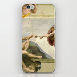 The Creation of Adam Michelangelo Original Fresco Painting iPhone Skin