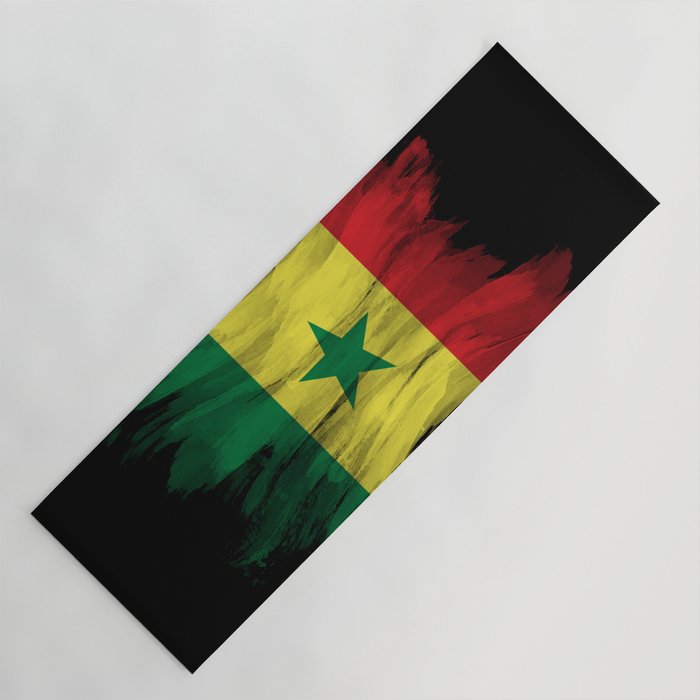 Senegal flag brush stroke, national flag Yoga Mat