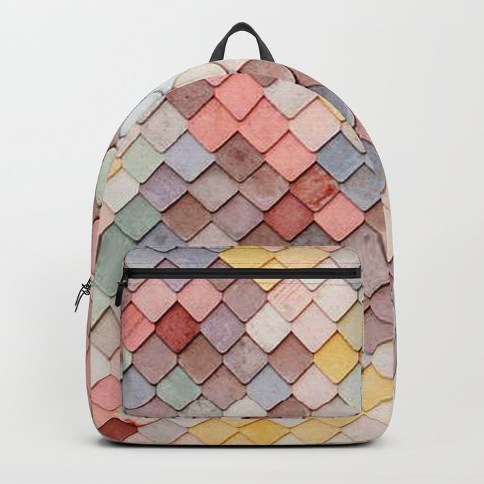Pastel Mermaid Tile Mosaic Backpack