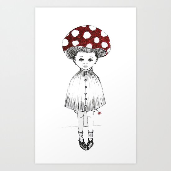 Mushroom Girl Art Print