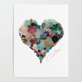 Love -  Sea Glass Heart A Unique Birthday & Father’s Day Gift Poster