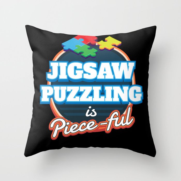 Jigsaw Puzzling Jigsaw Puzzle Hobby Game Throw Pillow