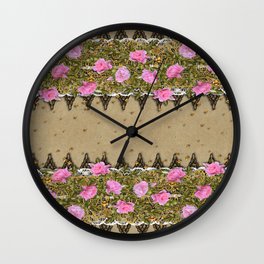 Beautiful Pink Roses Wall Clock