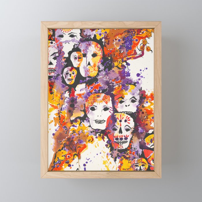 Fiesta de Los Muertos Framed Mini Art Print