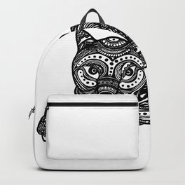 Cat, sexy lady cat, Zentangles inspired cat, cat art, bw cat art, black and white cat, graphic cat,  Backpack