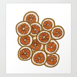 Oranges field Art Print | Painting, Fruit, Ink, Drawing, Pattern, Yellow, Citrus, Oranges, Orange 