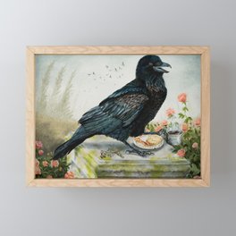 Breakfast With the Raven Framed Mini Art Print
