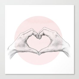 heart in hands // hand study Canvas Print