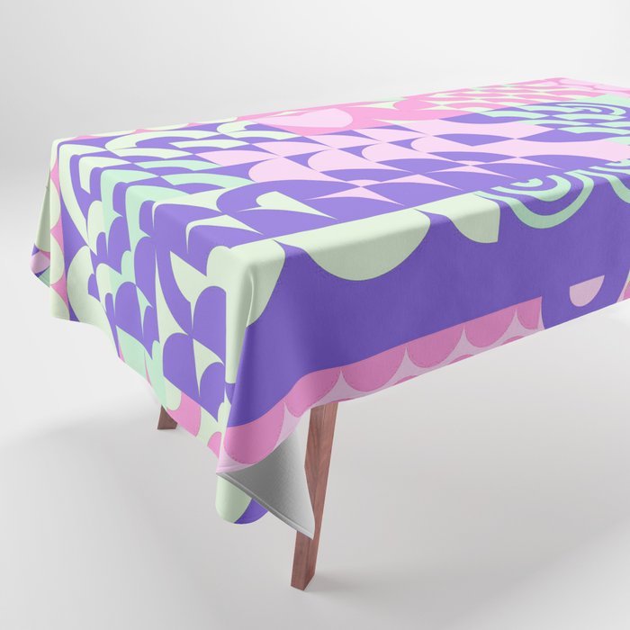 Abstract geometrical blush pink violet pattern Tablecloth