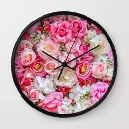 Pink & Red Roses Wall Clock