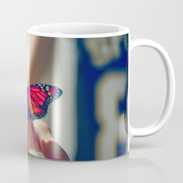 Riveting Stunning Butterfly Close Up Hand Ultra HD Coffee Mug