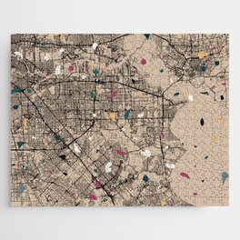 USA, Pasadena - Terrazzo Pattern City Map Jigsaw Puzzle