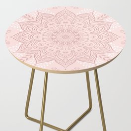 Elegant Blush Pink Boho Mandala Side Table