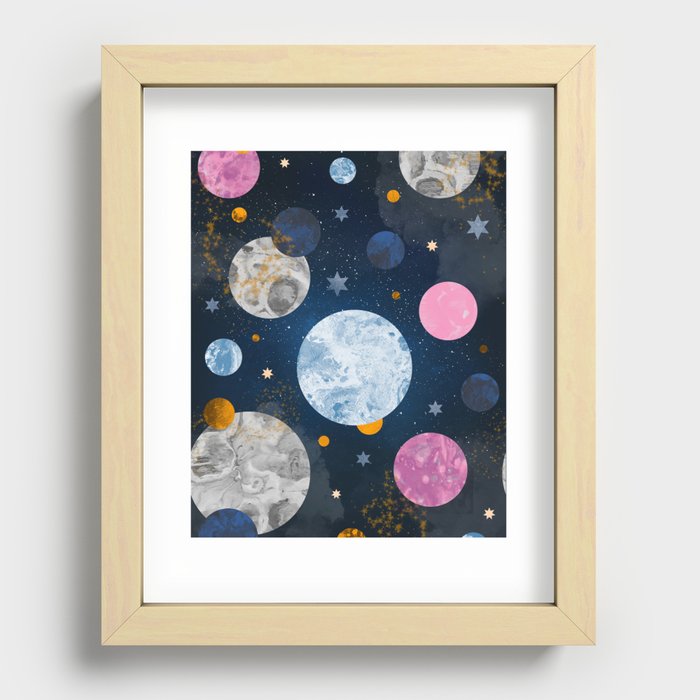 Watercolor Universe Recessed Framed Print
