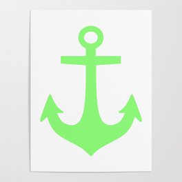 Anchor (Light Green & White) Poster