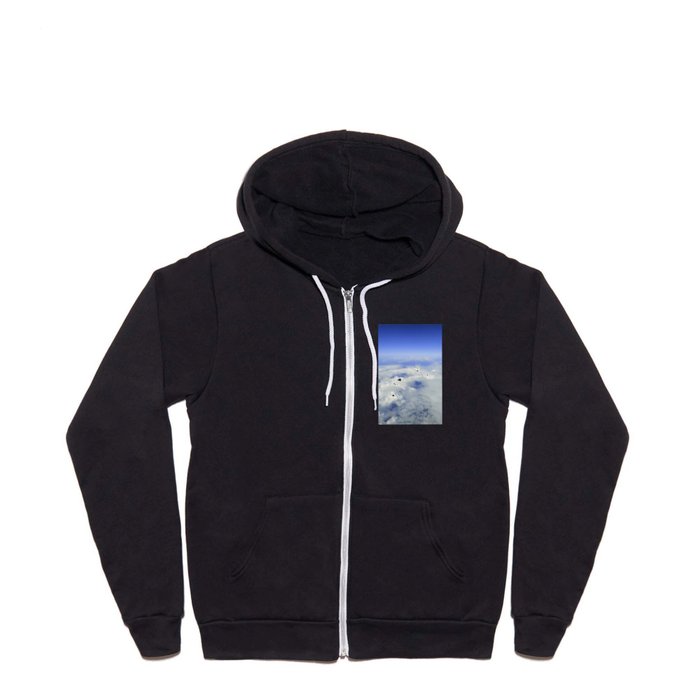 Sky Above the Clouds, Cloudscape background, Blue Sky and Fluffy Clouds Full Zip Hoodie