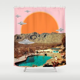 They've arrived! (UFO) Shower Curtain