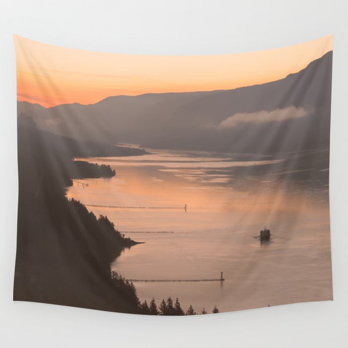 Pacific Northwest Sunrise - nature photography Wall Tapestry