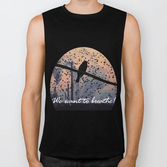 We want to breatrh! Biker Tank