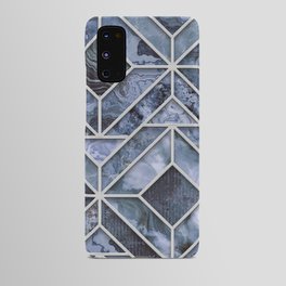 Arctic Blue Art Deco Inspired Gemstone Marble Stained Glass Design Android Case