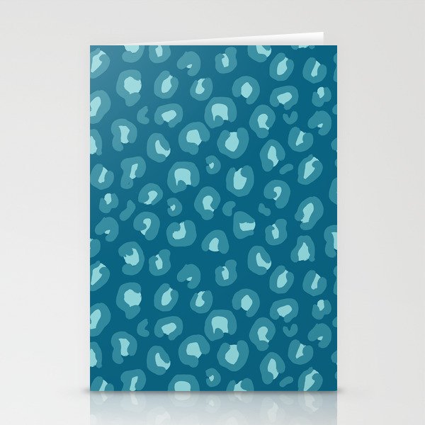 Leopard Print in Blue Stationery Cards