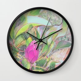 Protea Sketching in Bright Lights Wall Clock
