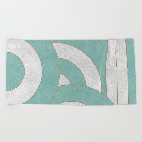 Geometric Marble 04 Beach Towel