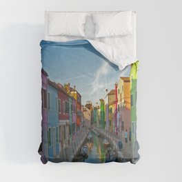 Case Colorate Burano ,Venice,Italy Comforter