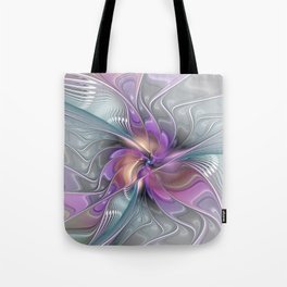 Floral Dream, Abstract Fractal Art Flower Tote Bag