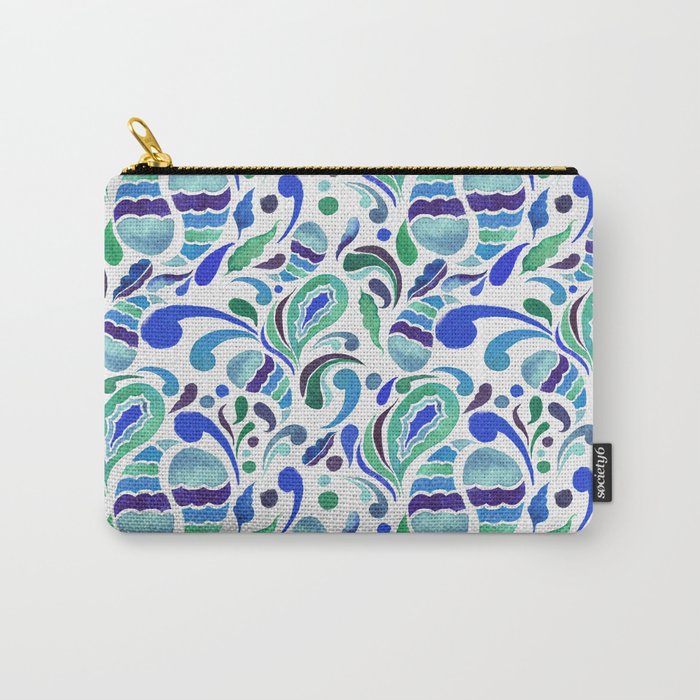 Paisley Blast - Blue Green Palette  Carry-All Pouch