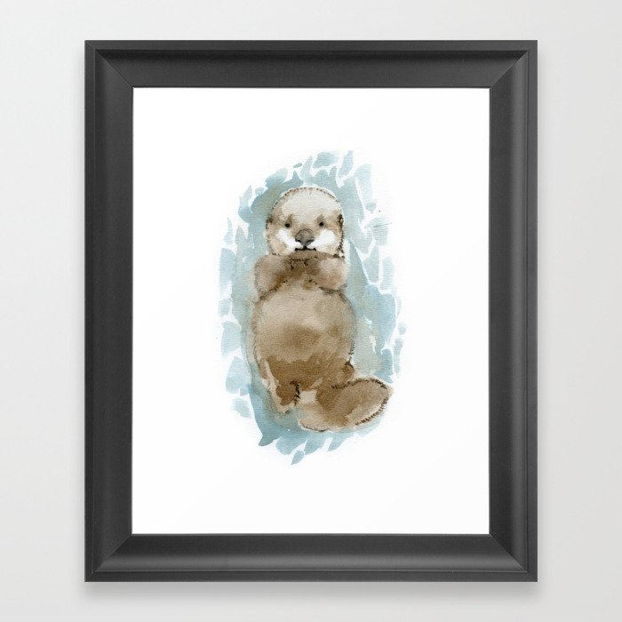 Sea otter pup Framed Art Print