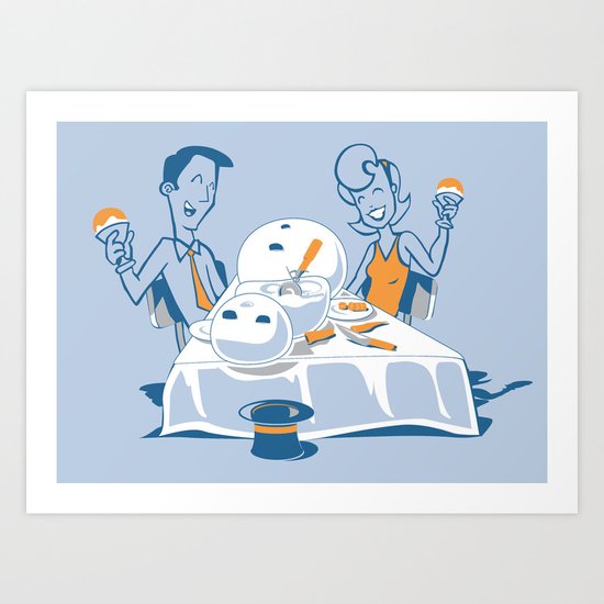 Neighbors Ate My Snowman Art Print