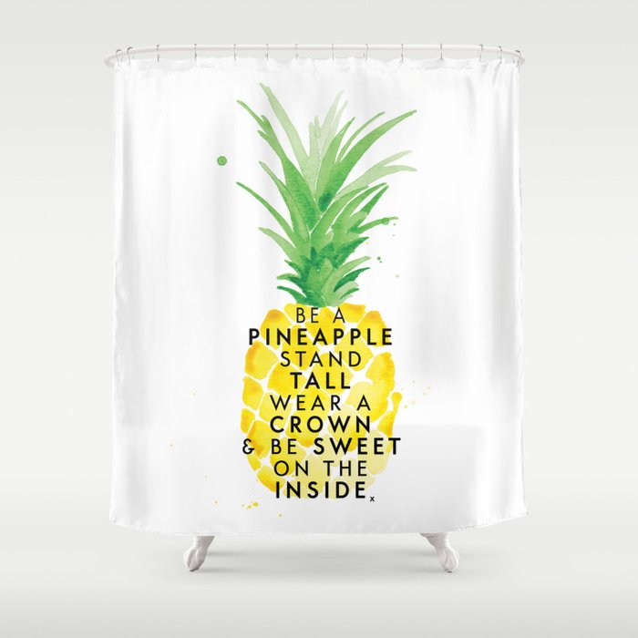 pineapple shower curtain set