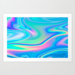 Holographic Iridescent Chill Vibes Art Print